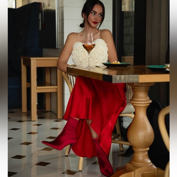 ZARA SATIN EFFECT LONG SKIRT - Picture 9 of 9